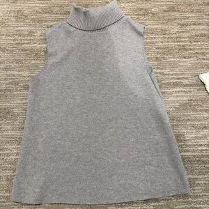 Zara Gray Sleeveless Turtleneck Blouse